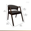 Ver imagem 3 de Kit 6 Cadeiras para Mesa Jantar Madeira com Braço Estofada Arredondada Marrom Café Ccs