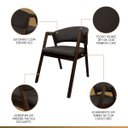 Ver imagem 4 de Kit 6 Cadeiras para Mesa Jantar Madeira com Braço Estofada Arredondada Marrom Café Ccs