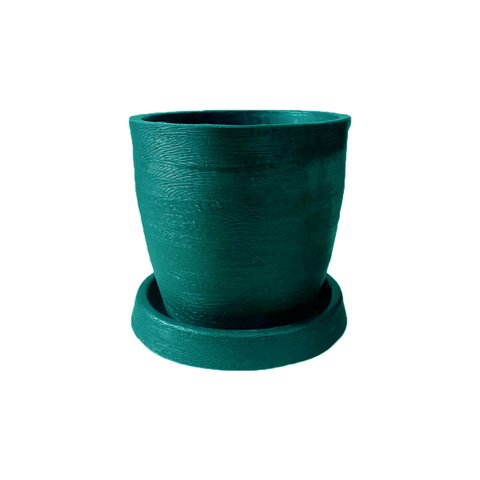 Vaso Plantar com Prato 30x30 Classico Oval Moderno Polietileno Bgplasticos V13 Azul Turquesa 018
