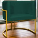 Ver imagem 7 de Poltrona Decorativa Recepção Luna Suede Cores Base de Ferro Dourada - Verde, Suede