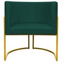 Ver imagem 6 de Poltrona Decorativa Recepção Luna Suede Cores Base de Ferro Dourada - Verde, Suede