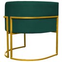 Ver imagem 3 de Poltrona Decorativa Recepção Luna Suede Cores Base de Ferro Dourada - Verde, Suede