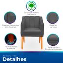 Ver imagem 3 de Kit com 2 Poltronas para Sala Moderna e Confortável Milla