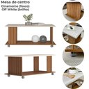Ver imagem 6 de Rack Tv 65 Pol 160 Cm Aparador e Mesa Centro Cinamomo Off White Arly Cinamomo Off White