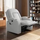 Ver imagem 1 de Poltrona do Papai Reclinável Giratória e Balanço Sala de Cinema Crihs com Massagem e Aquecimento PU Branco G23 - Gran Belo