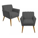 Ver imagem 1 de Kit 2 Poltronas Decorativa Cecília - Cinza