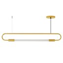 Ver imagem 1 de Luminária Lustre Teto Pendente Sabre Tubular Slim Dourado T8