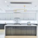 Ver imagem 3 de Luminária Lustre Teto Pendente Sabre Tubular Slim Dourado T8