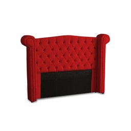 KIT + Cabeceira Com Recamier Baú Dunas Princesa em captonê 0,90 solteiro Cama Box Vermelho Veludo Da - 2