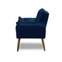 Ver imagem 3 de Poltrona para Sala Decorativa Opala Pés Madeira Suede Azul Marinho Império Decor