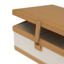 Ver imagem 3 de Caixa Decorativa em Mdf com Revestimento em Linho e Pu Caramelo 24cm 21073 Mart