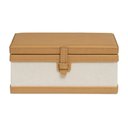 Ver imagem 1 de Caixa Decorativa em Mdf com Revestimento em Linho e Pu Caramelo 24cm 21073 Mart