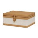 Ver imagem 2 de Caixa Decorativa em Mdf com Revestimento em Linho e Pu Caramelo 24cm 21073 Mart