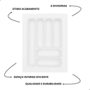 Ver imagem 4 de Porta Talher Organizador de Gaveta Og-71 323x473mm Branco