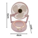 Ver imagem 4 de Ventilador Mesa Portatil Dobravel 3 Velocidades Angulo Ajustavel Led Iluminaçao Usb Maquiagem Verao