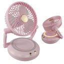 Ver imagem 1 de Ventilador Mesa Portatil Dobravel 3 Velocidades Angulo Ajustavel Led Iluminaçao Usb Maquiagem Verao