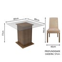 Ver imagem 3 de Conjunto Sala de Jantar Madesa Luli Mesa Tampo de Vidro com 2 Cadeiras - Rustic/imperial