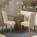 Ver imagem 1 de Conjunto Sala de Jantar Madesa Luli Mesa Tampo de Vidro com 2 Cadeiras - Rustic/imperial