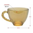Ver imagem 2 de kit 4 Xicaras Café com Pires de Cristal Coração Âmbar