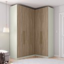 Ver imagem 1 de Guarda-roupa Modulado 173 X 134cm Canto Reto 5 Portas 3 Gavetas Seletto Henn - Areia/jequitibá