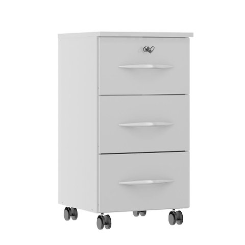 Gaveteiro 3 Gavetas Bacoli com Rodinhas - Branco