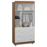 Guarda Roupa e Cômoda Infantil 2 Portas Katatau Branco Brilho Mezzo Castani – Reller - 3