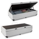 Ver imagem 1 de Cama Box Solteirão com Baú Branco Sintético 96x203x40 - Empório Mathias