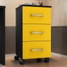 Gaveteiro Com Rodinhas 3 Gavetas Seven Preto Amarelo - 1