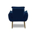 Ver imagem 5 de Kit 2 Poltronas para Sala Decorativa Opala Pés Madeira Suede Azul Marinho Império Decor