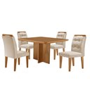 Ver imagem 2 de Mesa de Jantar Olímpia 90cm Mdf Canto Copo e com 4 Cadeiras Carol