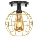 Ver imagem 4 de 2 Lustre Teto Plafon + 2 Lâmpada Led St64 Industrial Aramado Globo Retrô Luminária Vintage - Preto/D