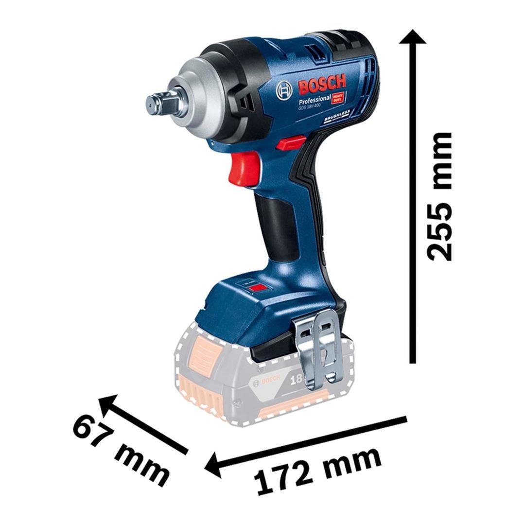 Chave de Impacto 1/2 Bateria 18v Bosch Gds18v-400 06019k00e1 - 3