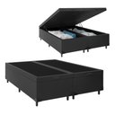 Ver imagem 1 de Base Box Bau Bipartido Casal Suede Premium Santo Box Bipartido 47x138x188:preto