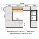 Ver imagem 4 de Armário de Cozinha Completa 330cm Rustic/Branco Stella Madesa 07