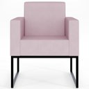 Ver mais imagens de Kit 3 Poltronas Decorativas para Sala Recepção Base Fixa de Metal Helô L02 Suede Rosê - Lyam