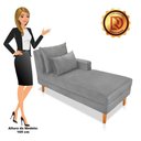 Ver imagem 4 de Divã Chaise Chloe 160cm Cinza Castanho