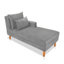 Ver imagem 3 de Divã Chaise Chloe 160cm Cinza Castanho