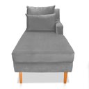 Ver imagem 5 de Divã Chaise Chloe 160cm Cinza Castanho
