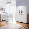 Quarto de Bebê Ariel Berço 3 em 1 Lila Guarda Roupa 4 Portas Infantil Branco Carolina Baby - 1