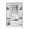 Quarto de Bebê Ariel Berço 3 em 1 Lila Guarda Roupa 4 Portas Infantil Branco Carolina Baby - 6