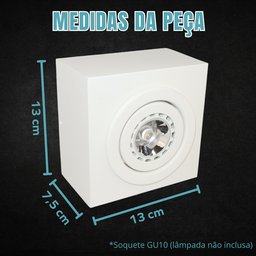 Spot Plafon Sobrepor de Teto Direcionável Quadrado Lâmpada Ar 70 - 3500/1 - Branco Texturizado - 4