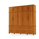Ver imagem 2 de Guarda Roupas Berlim 100% Mdf C/ 10 Portas 12 Gavetas Pés Madeira - Luapa - Freijó