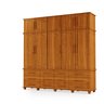 Guarda Roupas Berlim 100% Mdf C/ 10 Portas 12 Gavetas Pés Madeira - Luapa - Freijó - 2