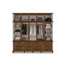 Ver imagem 3 de Guarda Roupas Berlim 100% Mdf C/ 10 Portas 12 Gavetas Pés Madeira - Luapa - Freijó