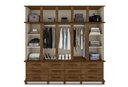 Ver imagem 3 de Guarda Roupas Berlim 100% Mdf C/ 10 Portas 12 Gavetas Pés Madeira - Luapa - Freijó