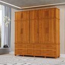 Ver imagem 1 de Guarda Roupas Berlim 100% Mdf C/ 10 Portas 12 Gavetas Pés Madeira - Luapa - Freijó