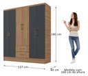 Ver mais imagens de Kit Guarda Roupa 6 Portas+ Cômoda+ Sapateira=quarto Completo