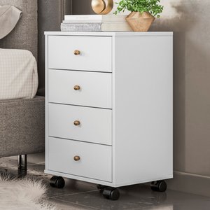 Mesa de Cabeceira 4 Gavetas James Branco