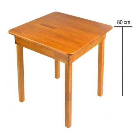 Mesa Fixa 60x60 cm Quadrada em Madeira Maciça Cozinha Bar