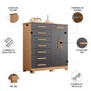 Ver imagem 3 de Cômoda para Quarto 2 Portas 125cm Verona Freijó/titanium - Albatroz